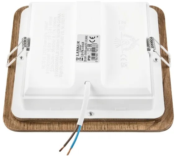 LED Beépíthető lámpa WOODY SPOT LED/17W/230V 3000K dió 18,5x18,5 cm