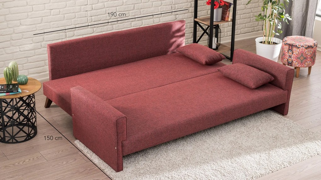 3 személyes kanapéágy Bella Sofa - Bordó