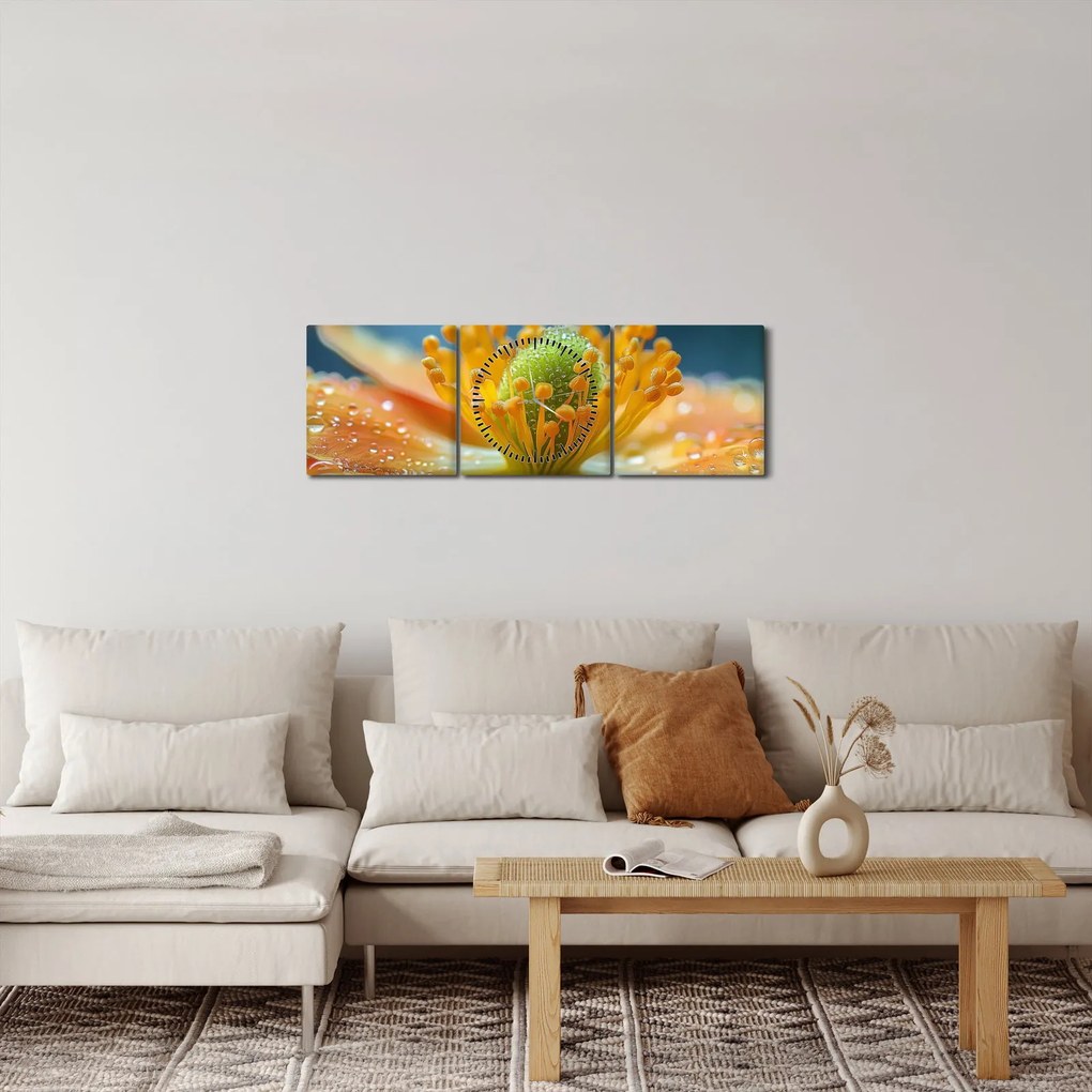 Kép - Részlet a virágból (órával) (90x30 cm)