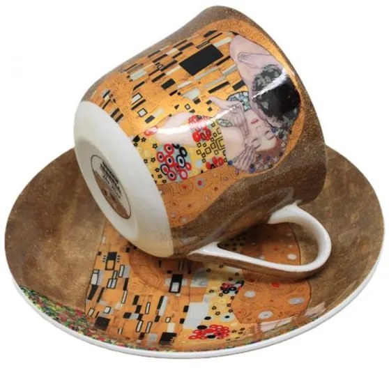 Klimt porcelán csésze aljjal A Csók 450 ml díszdobozban