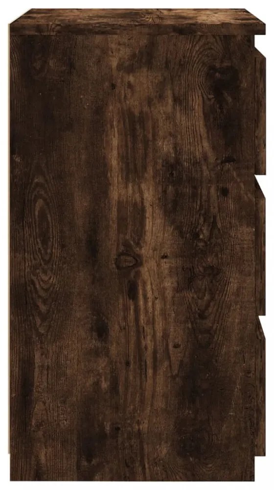 2 db füstös tölgy színű szerelt fa éjjeliszekrény 40x35x62,5 cm