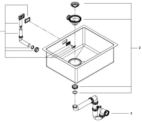 GROHE 31574SD1 - Konyhai mosogató K700U 550 x 450 mm rozsdamentes acél