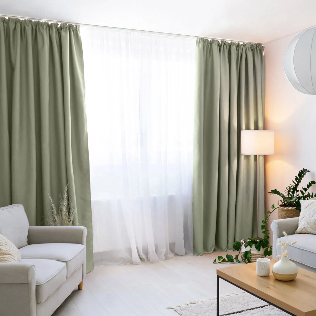 Goldea sötétítő függöny blackout - olivaszínű 270x180 cm