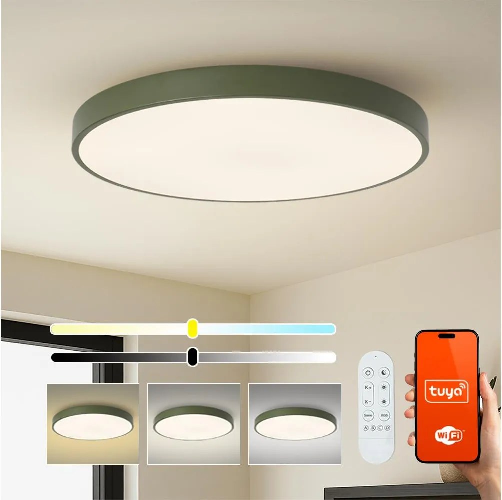 Brilagi-LED Dimmelhető medencelámpa POOL SMART LED/128W/230V 100 cm Wi-Fi Tuya+ távirányító zöld