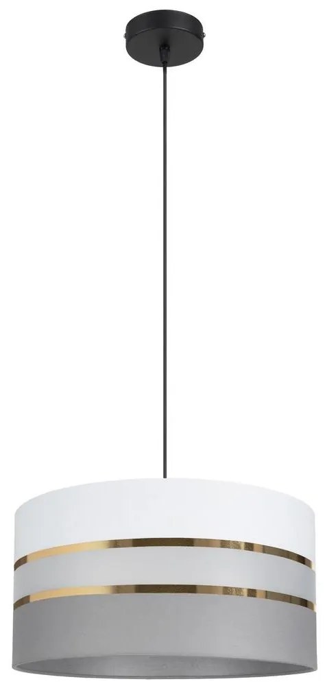 Belis Csillár zsinóron CORAL 1xE27/60W/230V á. 40 cm fehér/szürke BE0645