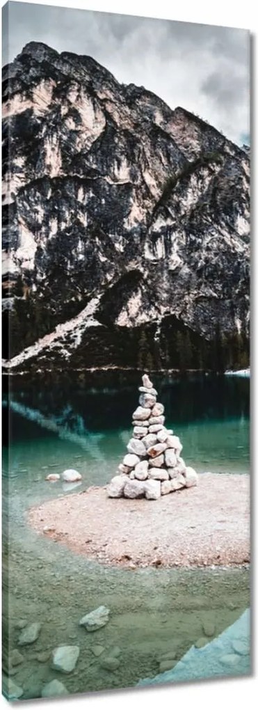 Vászonkép 40x100 Hegyi tájkép tóval