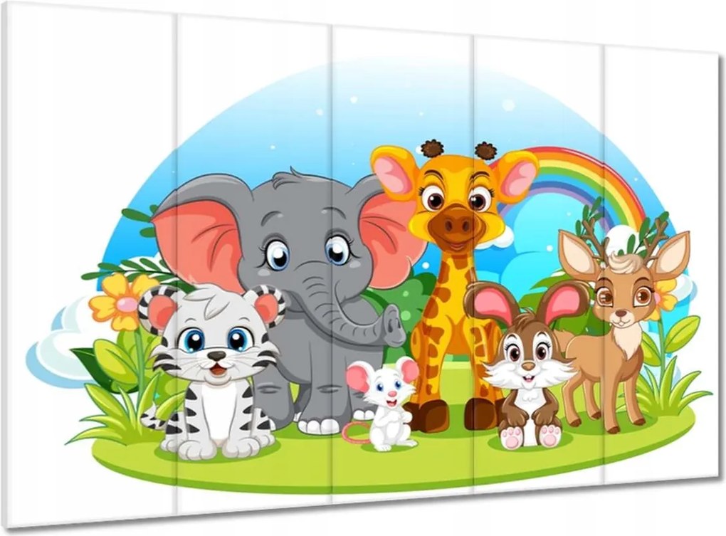 Vászonkép 100x70 Bájos állatkák a gyerekszobába