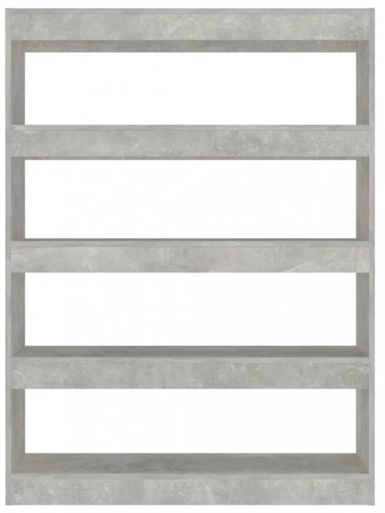 betonszürke könyvszekrény/térelválasztó 100 x 30 x 135 cm