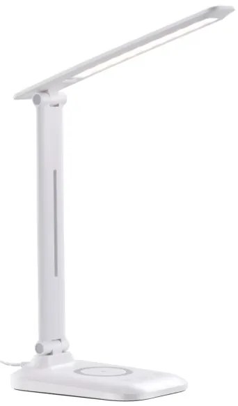 Immax 09107L - LUMI LED asztali lámpa, fényerőszabályozható, vezeték nélküli QI töltéssel, LED/7W/230V, fehér