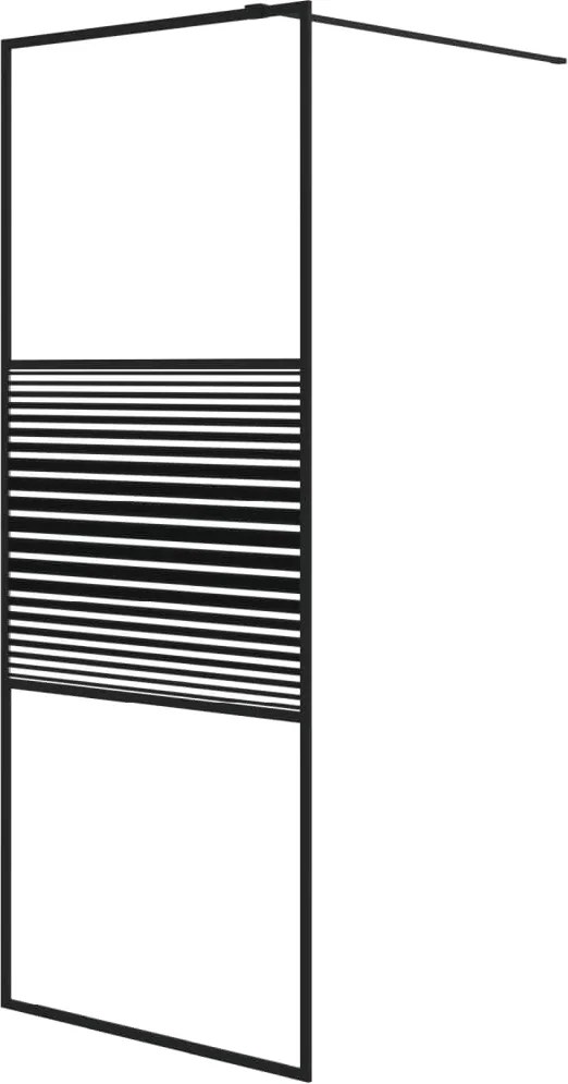 vidaXL fekete átlátszó ESG üveg zuhanyfal 80x195 cm