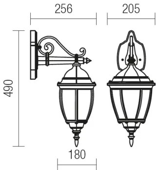 Redo 9605 - Kültéri fali lámpa SEVILLA 1xE27/42W/230V IP44 arany/patinás