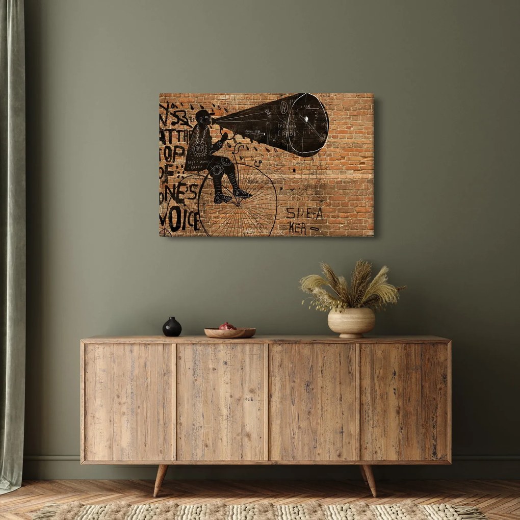 Kép - Férfi kerékpáron Banksy stílusában (90x60 cm)
