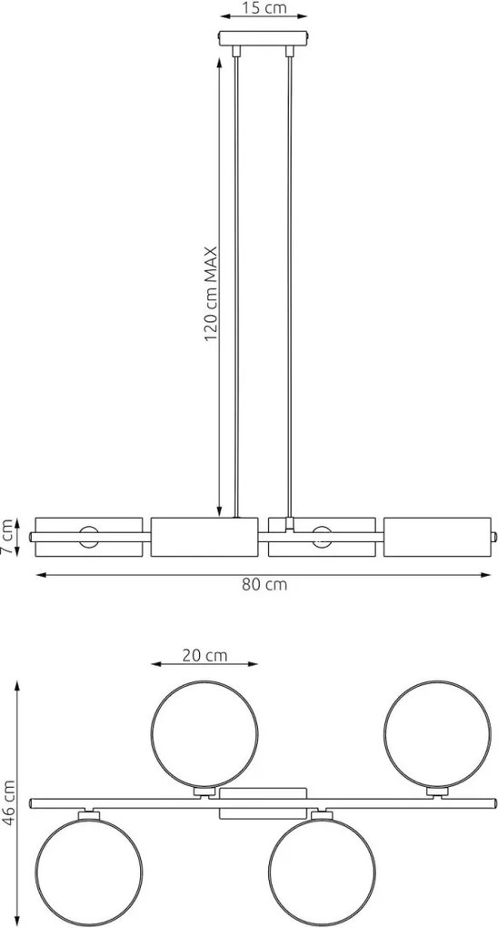 Emibig modern függeszték drumz barna fekete szürke emi1566/4