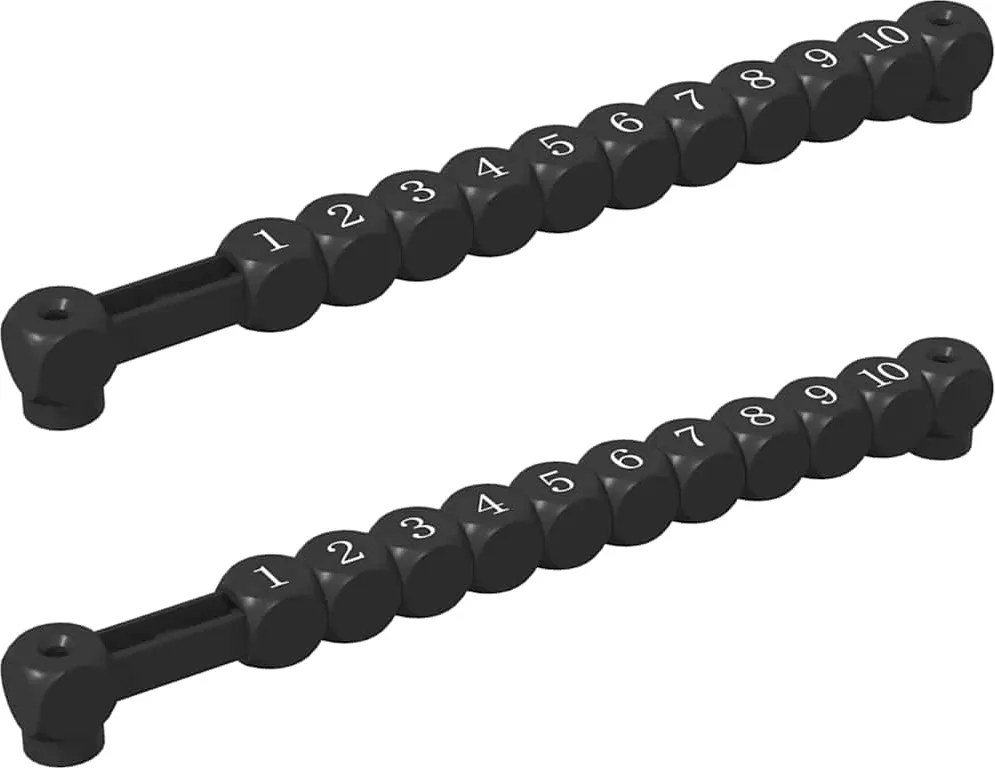 vidaXL Foci Asztal Számlálók 2 pcs Fekete 30 x 2,2 x 2,9 cm HIPS