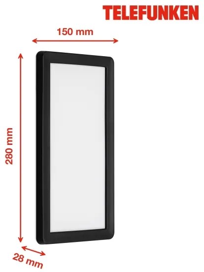 Telefunken 313605TF - LED Kültéri fali lámpa LED/16W/230V IP44 fekete