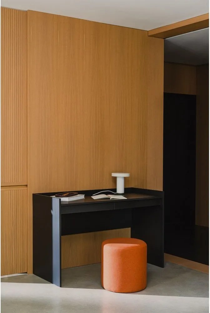 Terrakotta színű gyapjú puff Folk – noo.ma