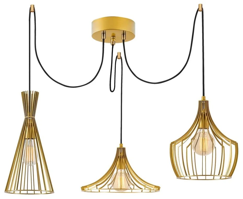 Aranyszínű függőlámpa fém búrával Mezopotamya – Opviq lights