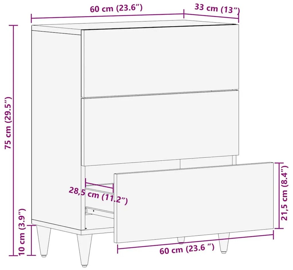 Tároló Szekrények és Zárható Szekrények Barna 60 x 33.5 x 75 cm