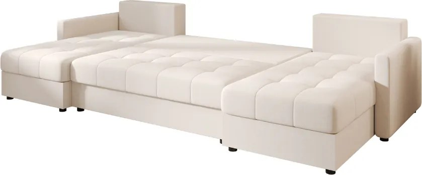 VENORIA U alakú kihúzható ülőgarnitúra, 285x146 cm, krémszínű + 2 párna INGYEN