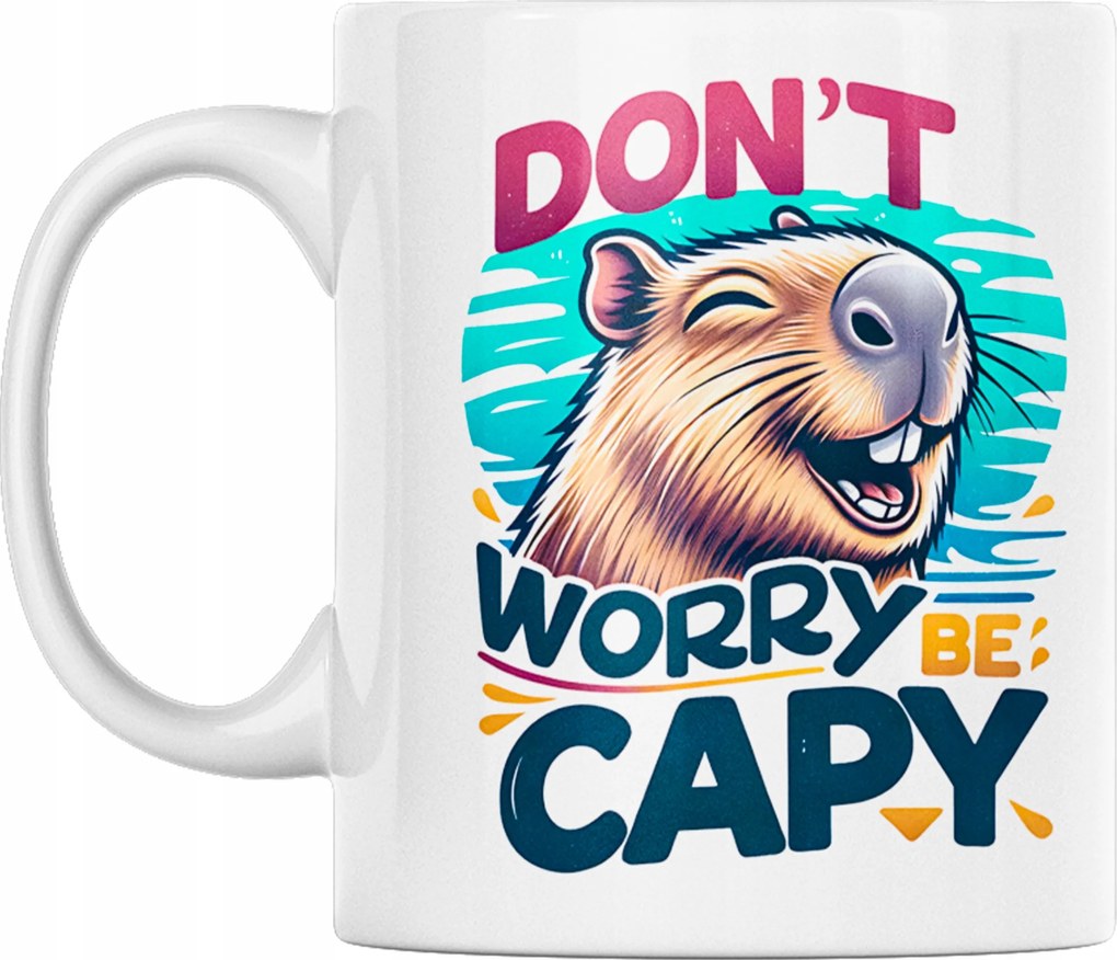 Kapibara Bögre dont worry be capy vicces Ajándék 330ml+CSOMAGOLÁS