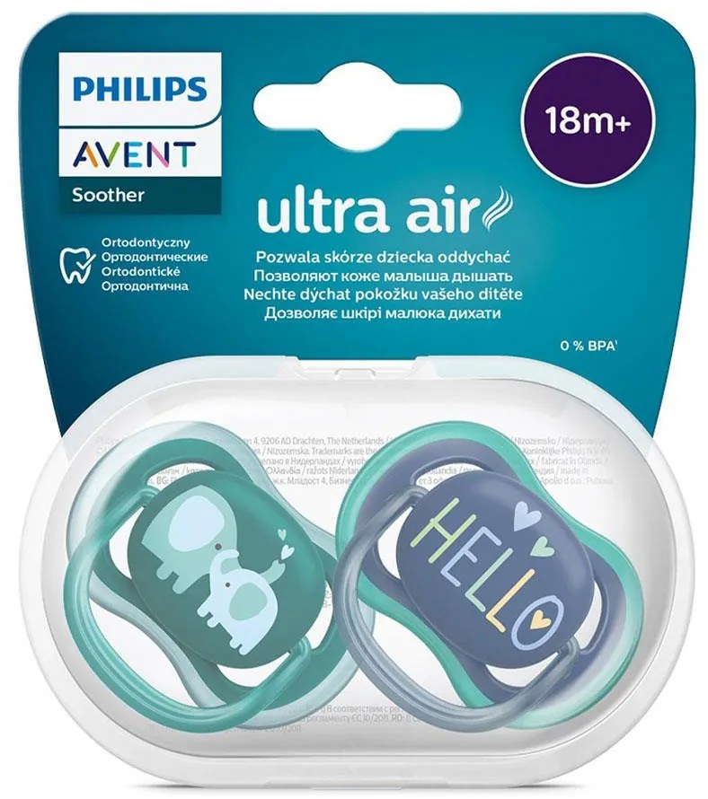 Baba cumi Ultra air Avent + 18 hónap - 2 darab fiú elefánt
