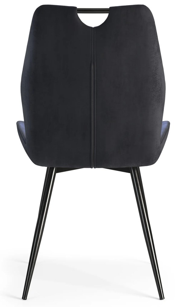 MAZZONI EXPORT ARNO Fekete (Bluvel 19 szövet) - MODERN KÁRPITOZOTT ÉTKEZŐSZÉK NAPPALIBA/ÉTKEZŐBE VELVET FOGANTYÚVAL