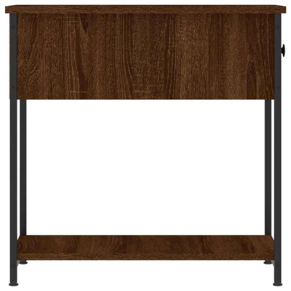 2 db barna tölgyszínű szerelt fa éjjeliszekrény 30x60x60 cm