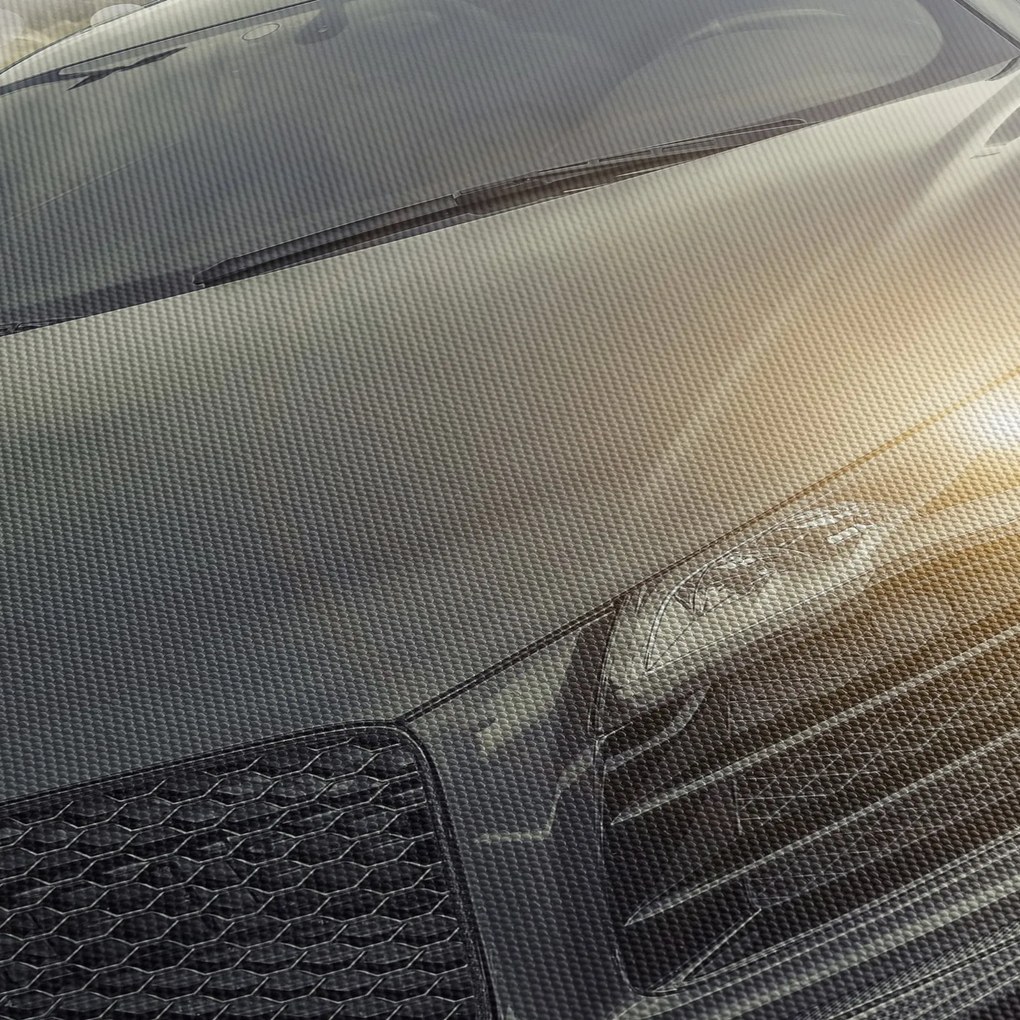 Audi autó képe - szürke (órával) (90x30 cm)