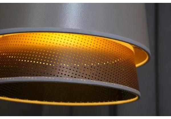 Duolla - Csillár zsinóron BELL SHINY 1xE27/15W/230V átm. 25 cm fehér/réz