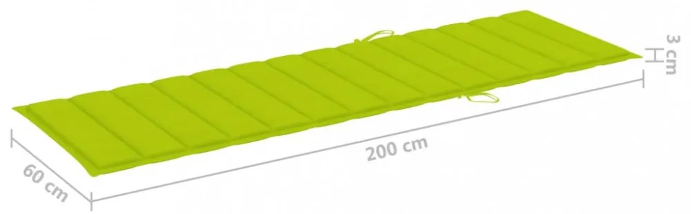 élénkzöld oxford szövet napozóágy párna 200 x 60 x 3 cm
