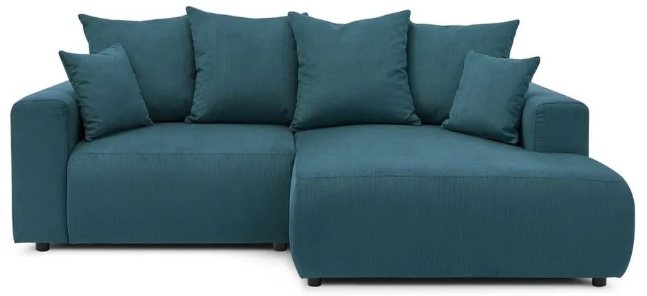 Kék bársony sarokkanapé Enjoy – Bobochic Paris