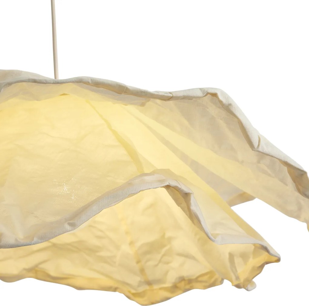 Japandi függőlámpa bézs szövet lámpaernyővel 80 cm - Papel