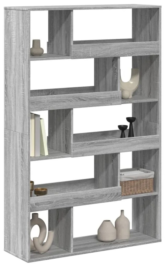 szürke sonoma színű szerelt fa könyvespolc 100 x 33 x 156,5 cm