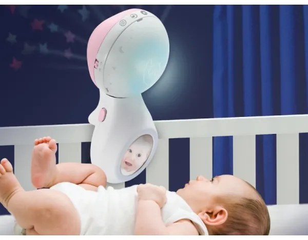 Infantino - Kiságy mobil dallammal és projektorral 3in1 3xAAA rózsaszín