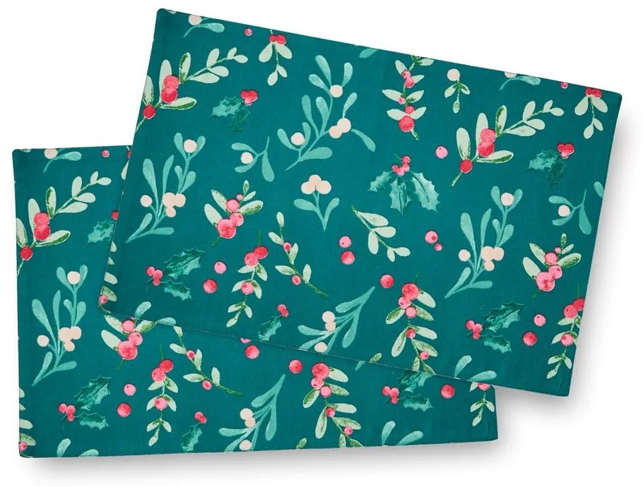 Textil tányéralátét szett 4 db-os 30x46 cm Holly and Mistletoe – Catherine Lansfield