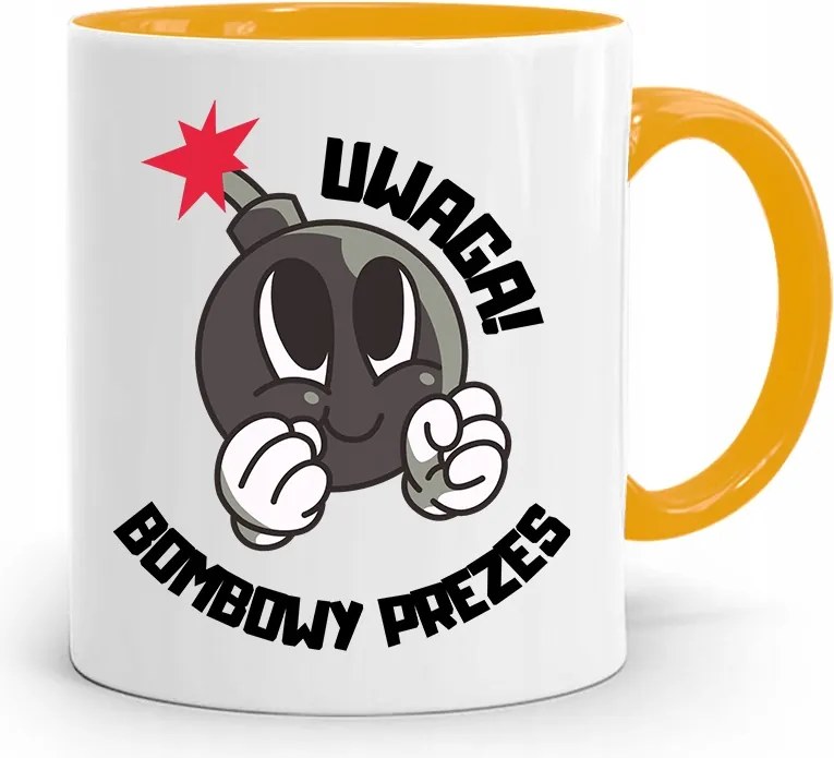 Elnök-vezérigazgatónak Sárga Ajándék Bögre fényképes nyomtatással