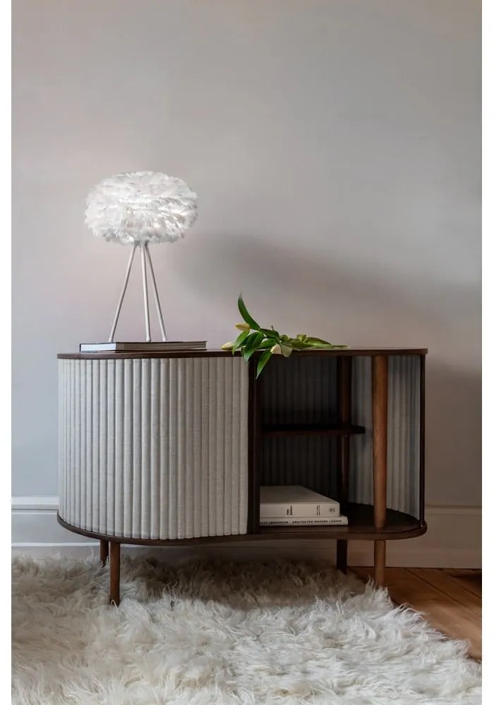 Szürke-barna alacsony komód tölgyfa dekorral, tolóajtóval 100x67 cm Audacious – UMAGE