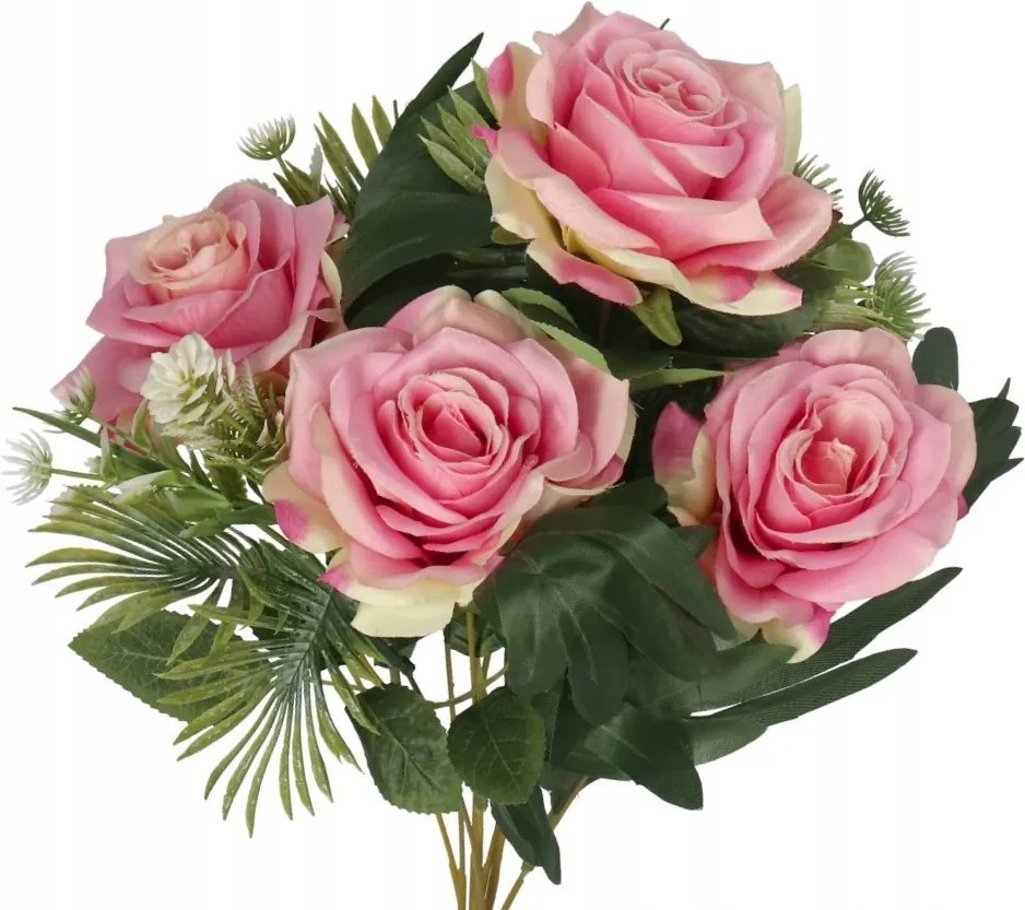 Rózsa Csokor Művirág Élő 49 CM Nagy Csokor Sűrű