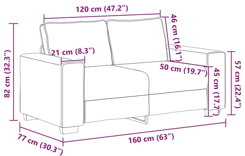 sötétszürke kordbársony szövet loveseat kanapé 120 cm