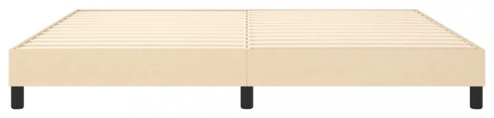 krémszínű szövet ágykeret matrac nélkül 200 x 200 cm