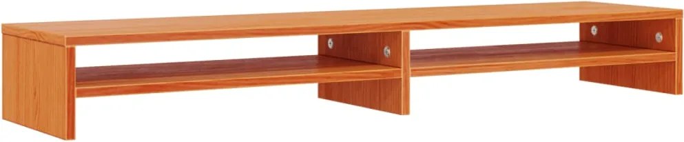 vidaXL viaszbarna tömör fenyőfa monitorállvány 100 x 24 x 13 cm