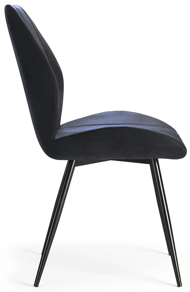 MAZZONI EXPORT ARNO Fekete (Bluvel 19 szövet) - MODERN KÁRPITOZOTT ÉTKEZŐSZÉK NAPPALIBA/ÉTKEZŐBE VELVET FOGANTYÚVAL