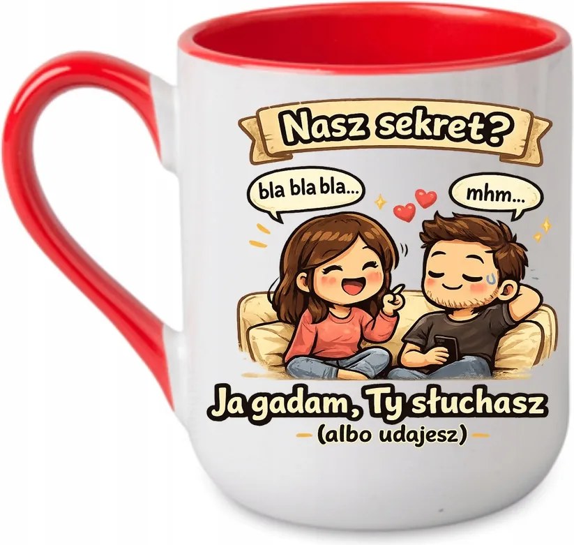 Bögre A mi titkunk Én beszélek, Te hallgatsz vagy. Valentin nap Piros 330 coffee