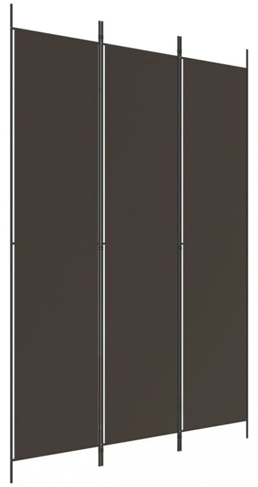 3 paneles barna szövet paraván 150x220 cm
