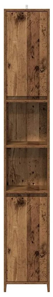 antik fa színű szerelt fa fürdőszobaszekrény 30 x 30 x 183,5 cm