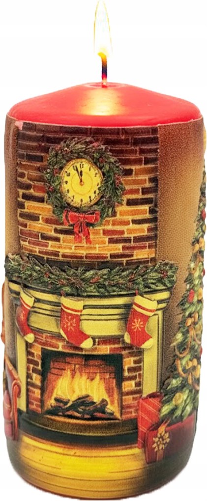 Karácsonyi Gyertya Nagy Gyertya 3D Dekoratív Gyertya Kandalló