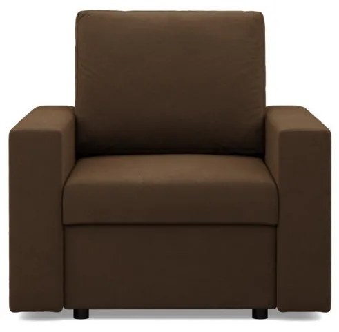 Zeus fotel, egyenes kartámasz, szövet anyag, hab töltet, barna