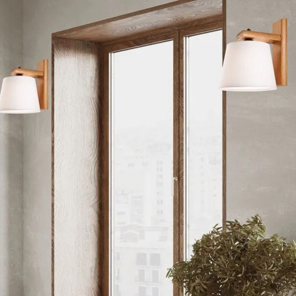 Fali lámpa 1xE27/60W/230V tölgy mintával