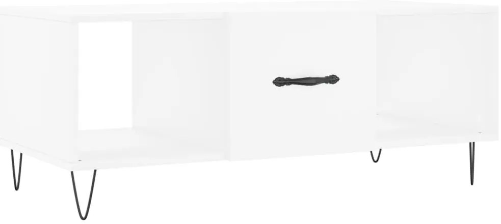 Fehér szerelt fa dohányzóasztal 102 x 50 x 40 cm