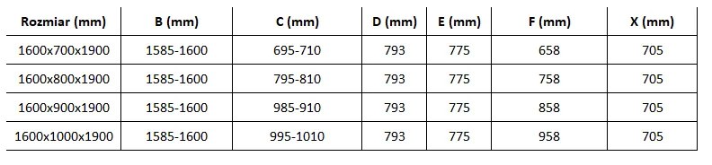 Mexen Omega zuhanykabin 160x100cm, 8mm üveg, króm profil-átlátszó üveg, 825-160-100-01-00